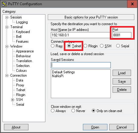 CAN Ethernet Converter telnet console output