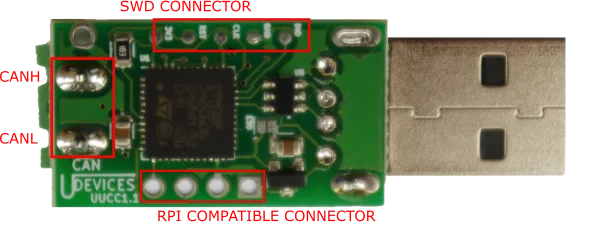 UCCB hardware revision 1.1 board back side