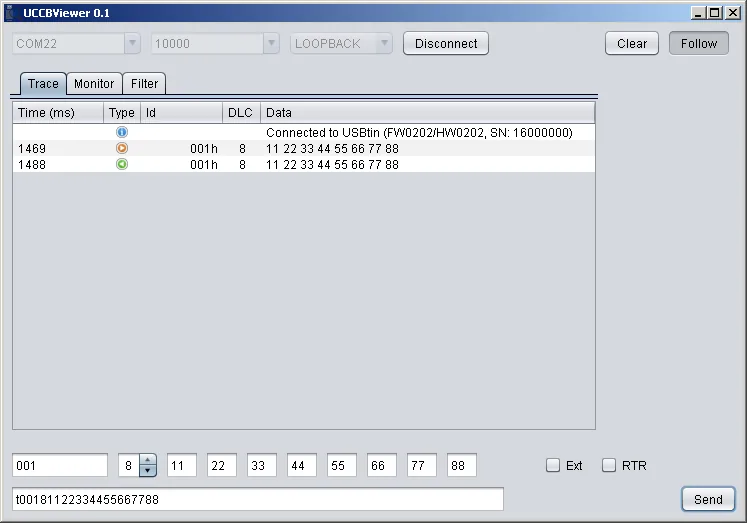 UCCBViewer Windows software for USB CAN Converter