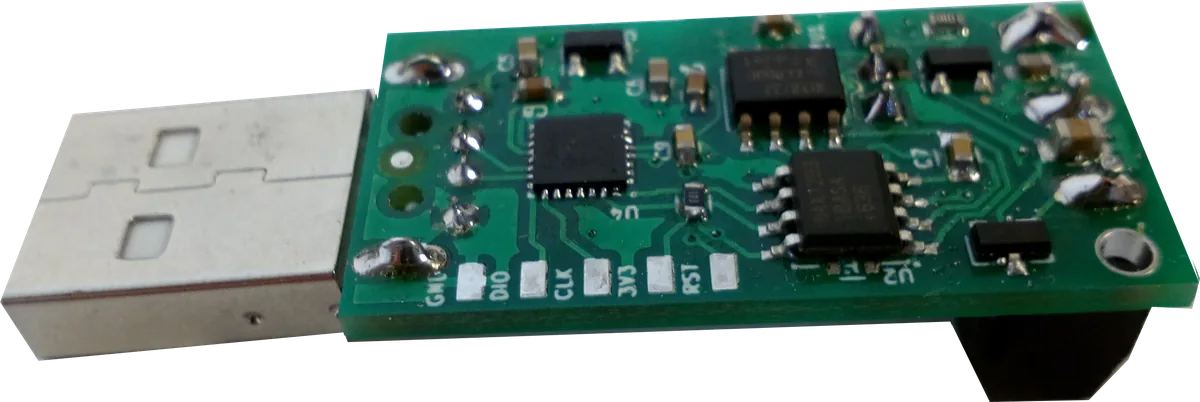 USB LIN converter dongle - bottom view of the PCB